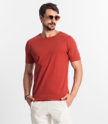 Camiseta Masculina Básica Meia Malha Diametro Vermelho M / Vermelho
