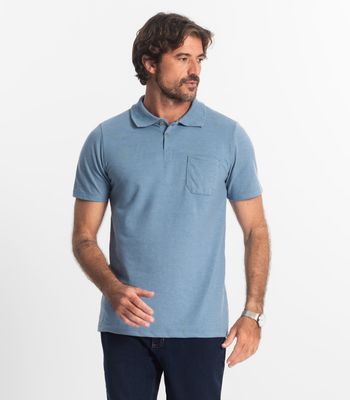 Polo Masculina Pique Diametro Azul M / Azul