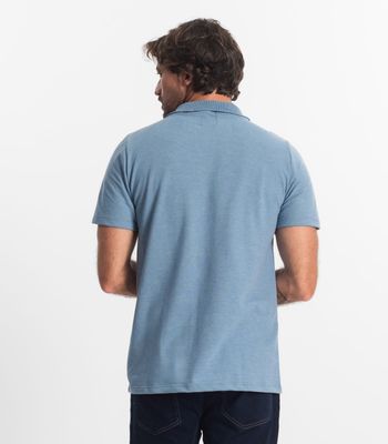 Polo Masculina Pique Diametro Azul M / Azul