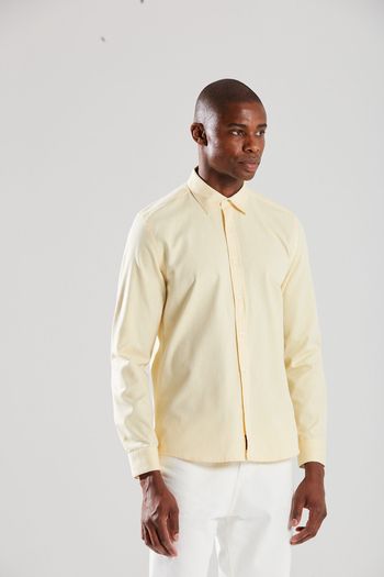Camisa Manga Longa Com Pala Amarelo P / Amarelo