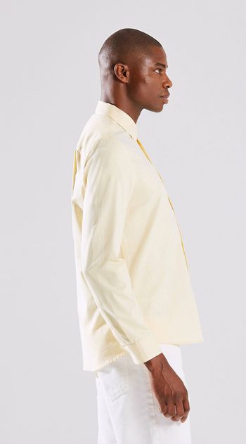 Camisa Manga Longa Com Pala Amarelo P / Amarelo