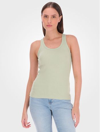 Regata Feminina Ribana Logo na Barra - Verde Claro P