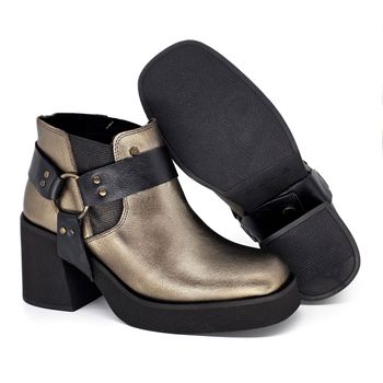 Bota Stuttgart Couro Prata Velha Preto - STU014V 34