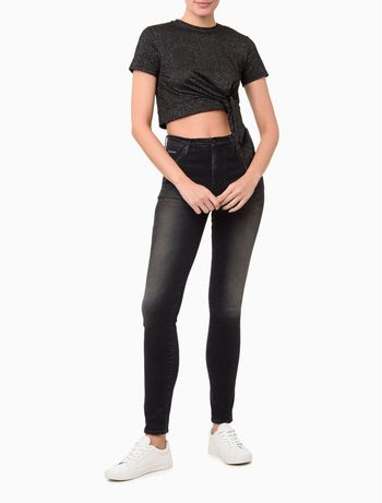 Blusa Feminina Shine Pala Amarração - Preto PP