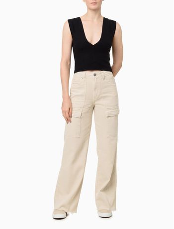 Top Feminino Tricot Decote v Canelado Calvin Klein Jeans - Preto PP