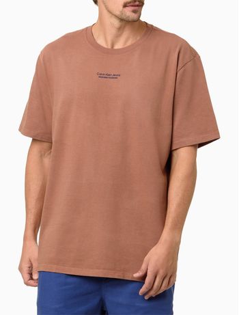 Camiseta Masculina Micrologo Registered - Caqui Medio PP