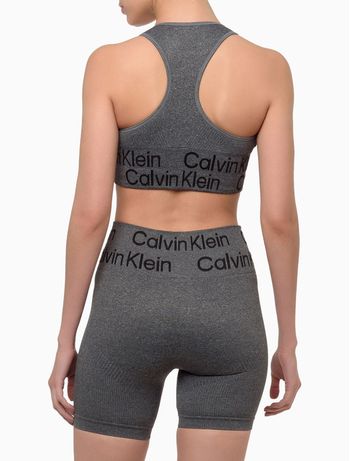 Short Feminino Tonal Logo Seamless Calvin Klein Sport - Grafite P
