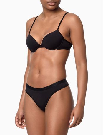 Calcinha Fio Dental Microfibra Soft Touch Calvin Klein Underwear - Preto M / Preto