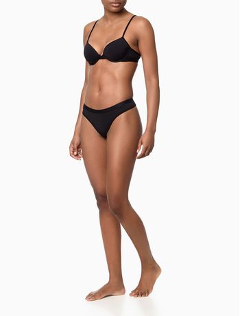 Calcinha Fio Dental Microfibra Soft Touch Calvin Klein Underwear - Preto M / Preto