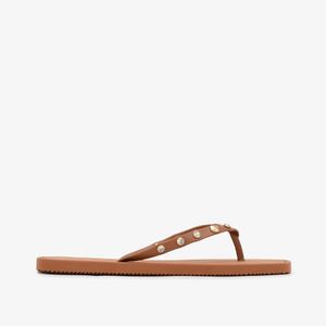 Chinelo Flat Jorge Bischoff Bico Quadrado Caramelo