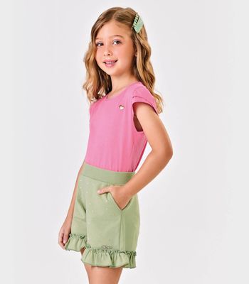 Blusa Infantil Feminina Cotton Leve Trick Nick Rosa 2 / Rosa