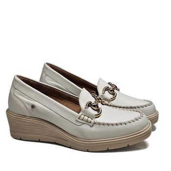 Mocassim Nice Couro Off White - NIC043 37