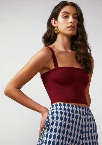 Top Zinco Decote Reto Alça Larga Bordo PP / bordo