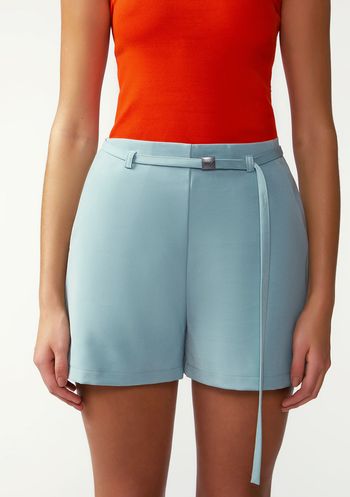 Shorts Zinco Reto Alta Azul 34 / Azul