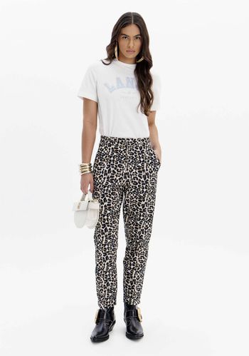 Calça Carrot Estampada Com Cintura Média PP / A2354