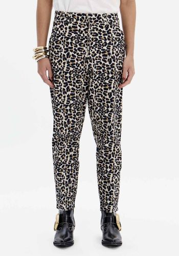 Calça Carrot Estampada Com Cintura Média PP / A2354