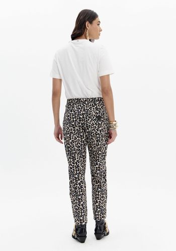 Calça Carrot Estampada Com Cintura Média PP / A2354