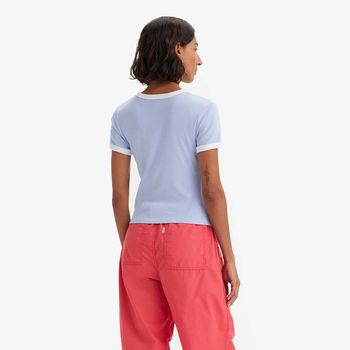 Camiseta Levi's Graphic Ringer Rickie Azul Manga Curta S USA | P BR