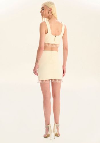 Saia Cintura Alta Com Cristais PP / A0001