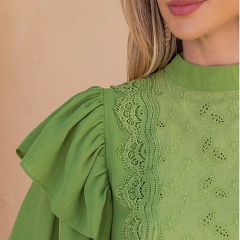 Blusa Babados Laise Verde GG / Verde