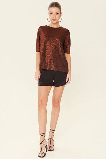 Shorts Bolso Com Lapela Preto G