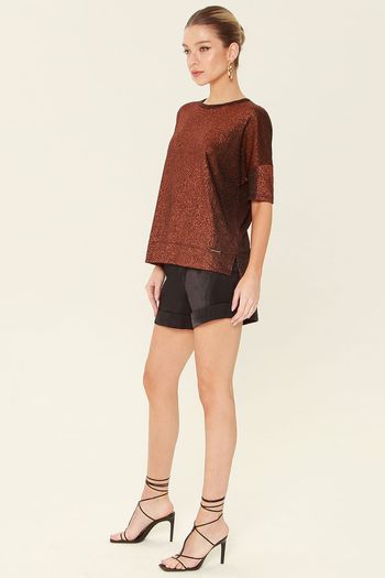 Shorts Bolso Com Lapela Preto G