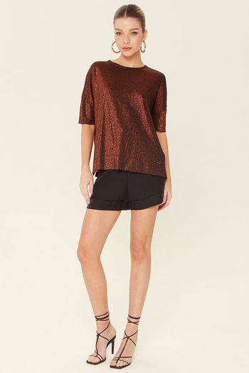 Shorts Bolso Com Lapela Preto G