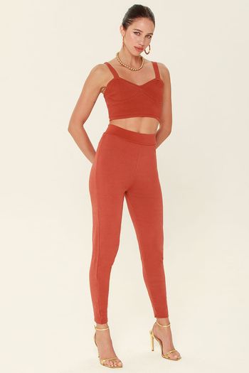 Calça Legging Tricot Vemelho G