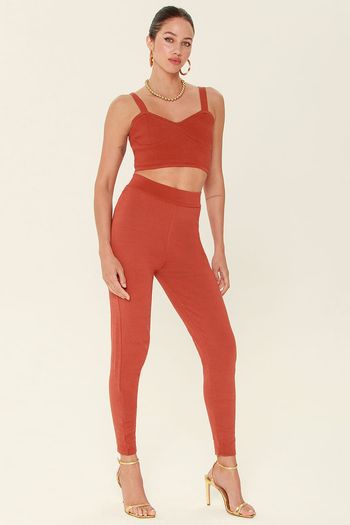 Calça Legging Tricot Vemelho G
