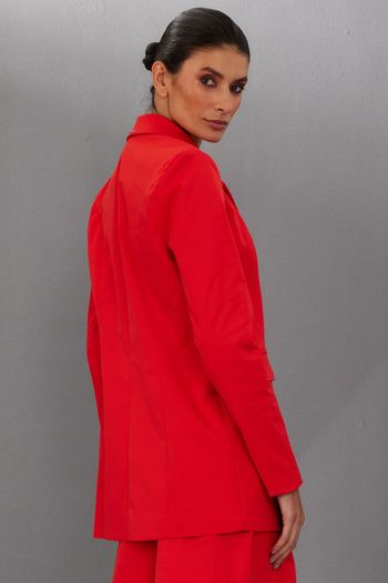 Blazer Feminino em Alfaiataria Smk Vermelho 34 / Vermelho