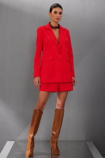 Blazer Feminino em Alfaiataria Smk Vermelho 34 / Vermelho