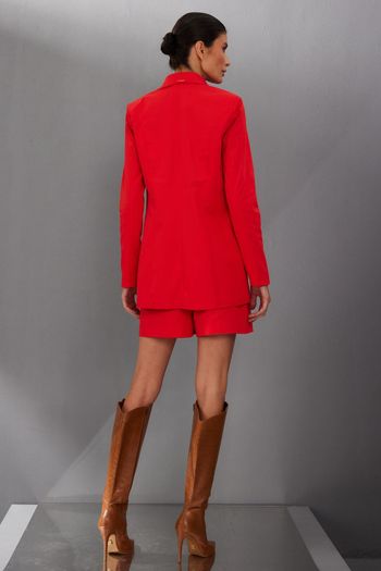Blazer Feminino em Alfaiataria Smk Vermelho 34 / Vermelho