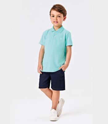 Camisa Masculina Polo Infantil Trick Nick Azul 2 / Azul