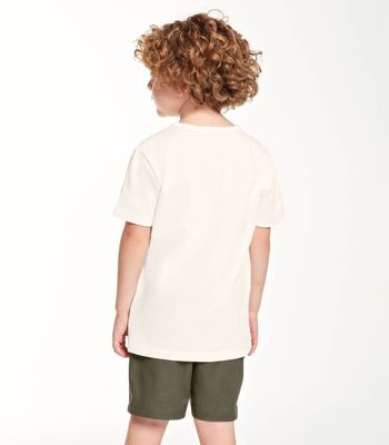 Camiseta Infantil Masculina  Meia Malha Trick Nick Bege 2 / Bege