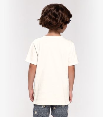 Camiseta Infantil Masculina  Meia Malha Trick Nick Bege 2 / Bege