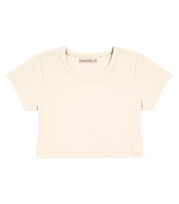 Blusa Cropped Infantil Ribana Canelada Trick Nick Bege 3 / Bege