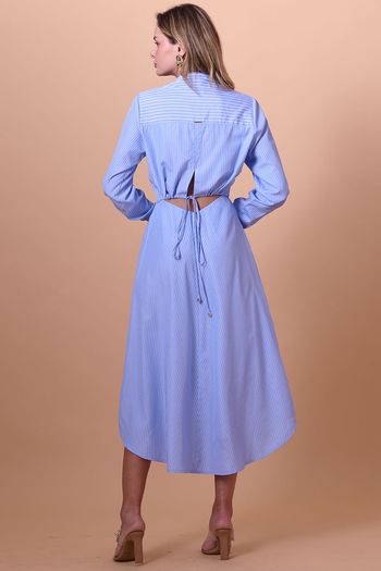 Chemise Manga 3/4 Tricoline Smk Azul Medio PP / Azul Medio