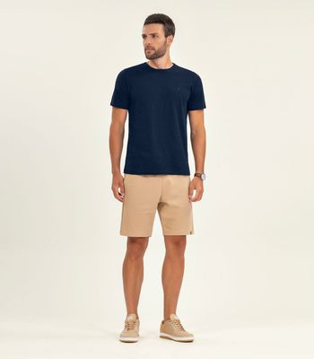 Camiseta Masculina Meia Malha Diametro Azul P / Azul