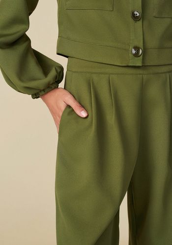 Calça Maria.Valentina Reta Cós Intermediário Com Pence Verde 36 / Verde