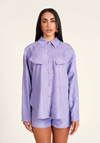 Camisa Zinco Manga Longa Over Lilas PP / Lilas