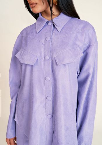 Camisa Zinco Manga Longa Over Lilas PP / Lilas