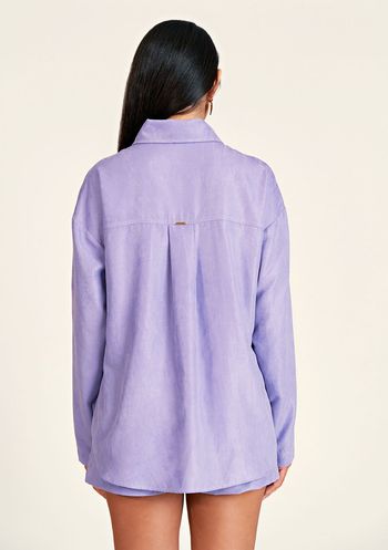 Camisa Zinco Manga Longa Over Lilas PP / Lilas