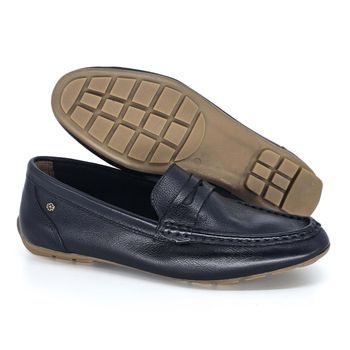 Mocassim Lady Couro Preto Lustro - LAD1052 35