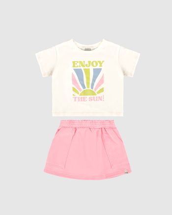 Conjunto Infantil Menina Enjoy The Sun! Malwee Kids 12 / Off White
