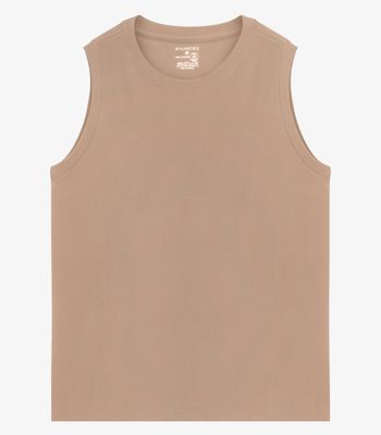 Regata Masculina Básico Meia Malha Diametro Marrom M / Marrom