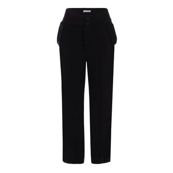 Calça Alafaiataria Reta Bolso Faca  Preto P / Preto