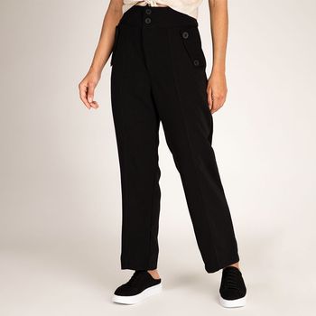 Calça Alafaiataria Reta Bolso Faca  Preto P / Preto