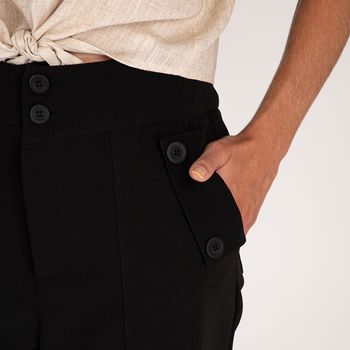 Calça Alafaiataria Reta Bolso Faca  Preto P / Preto