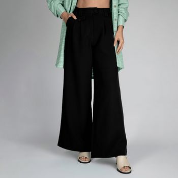 Pantalona Wide Leg Preto M / Preto