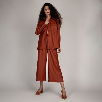 Calça Pantacourt Cintura Alta  Caramelo G / Caramelo
